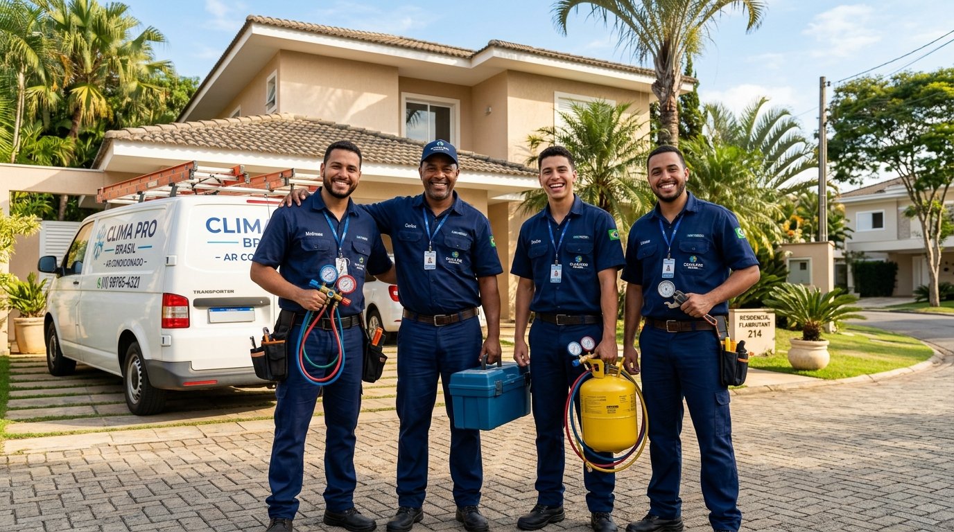 Equipe técnica da AS Climatização em Florianópolis